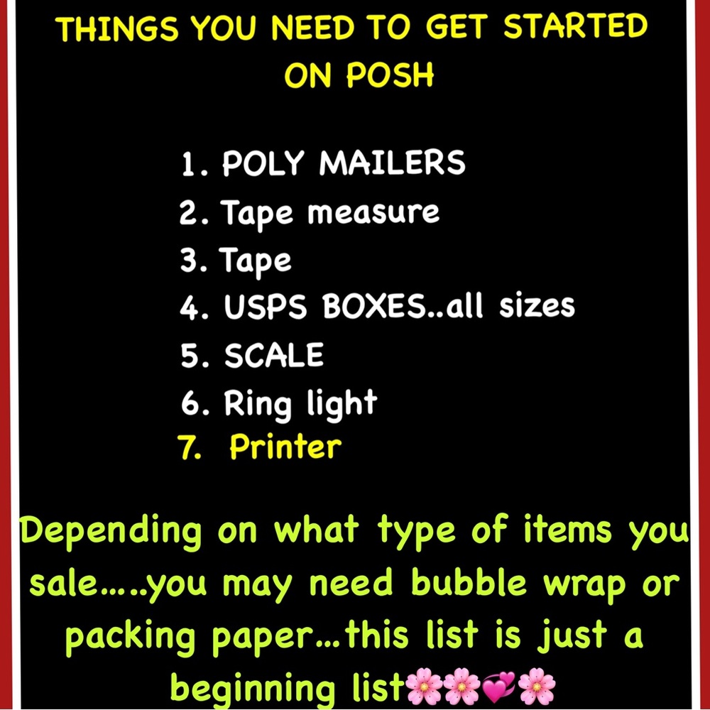 THINGS YOU NEED TO GET STARTED ON POSH 101